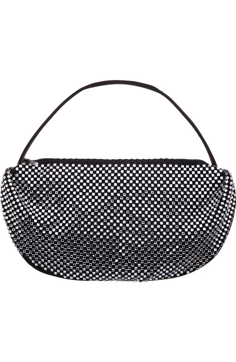 Nina Half Moon Rhinestone Mesh Shoulder Bag, Main, color,