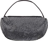 Nina Half Moon Rhinestone Mesh Shoulder Bag