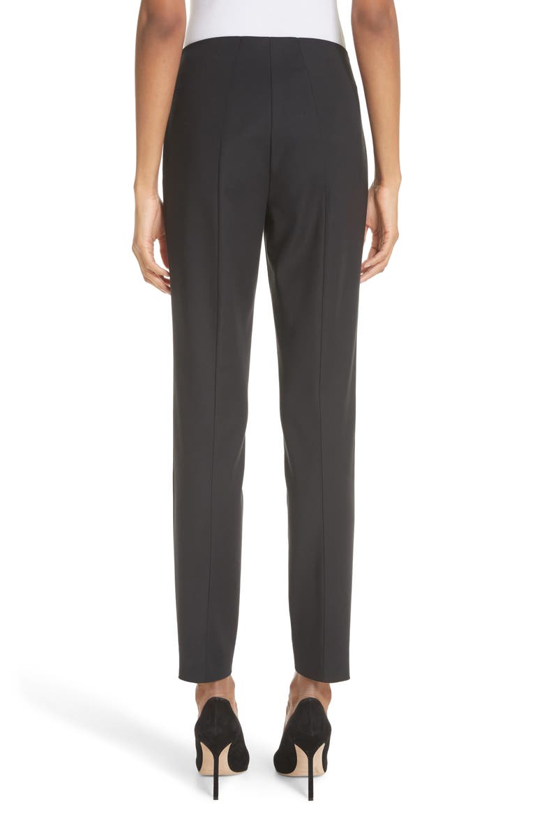 Melissa Slim Techno Cotton Blend Pants, Alternate, color, BLACK