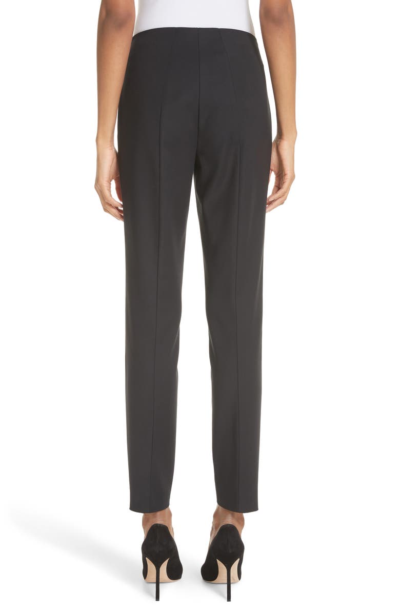 Akris Melissa Slim Techno Cotton Blend Pants, Alternate, color, Black