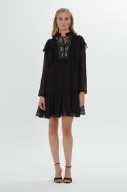 Gizia Long Sleeve Mini Dress with Tulle Details
