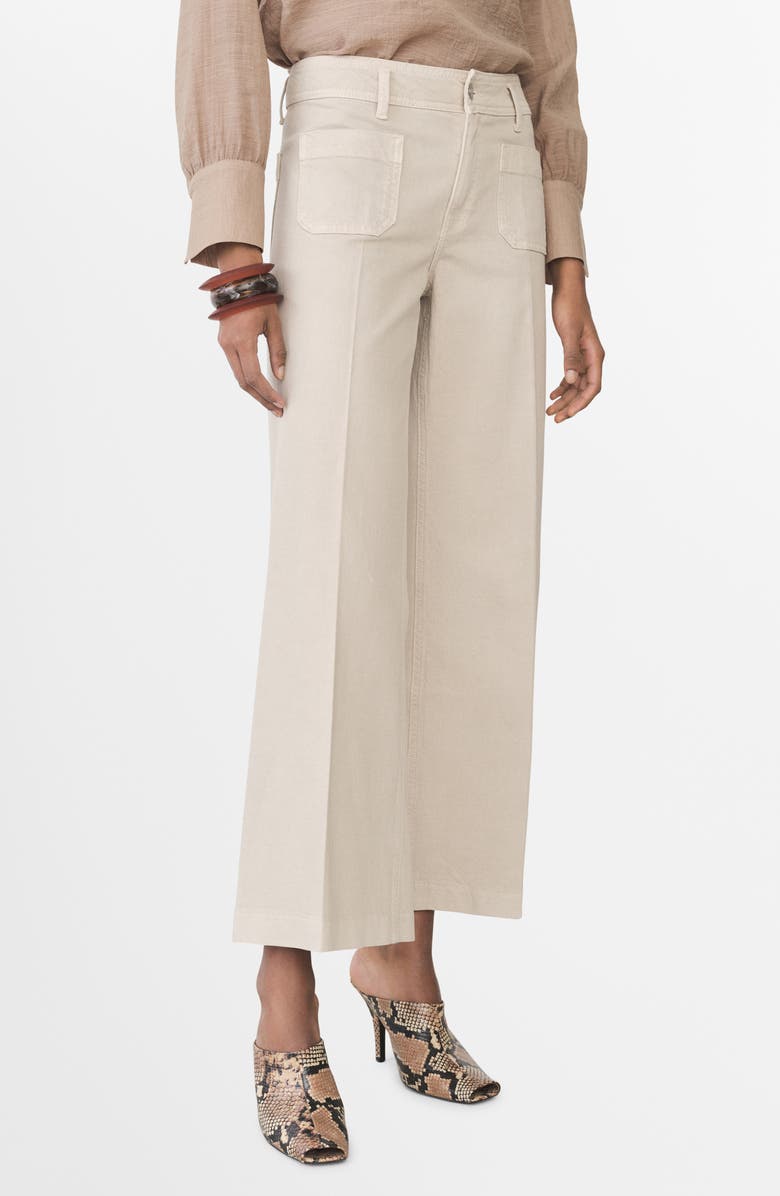 MANGO Patch Pocket High Waist Wide Leg Jeans, Main, color,