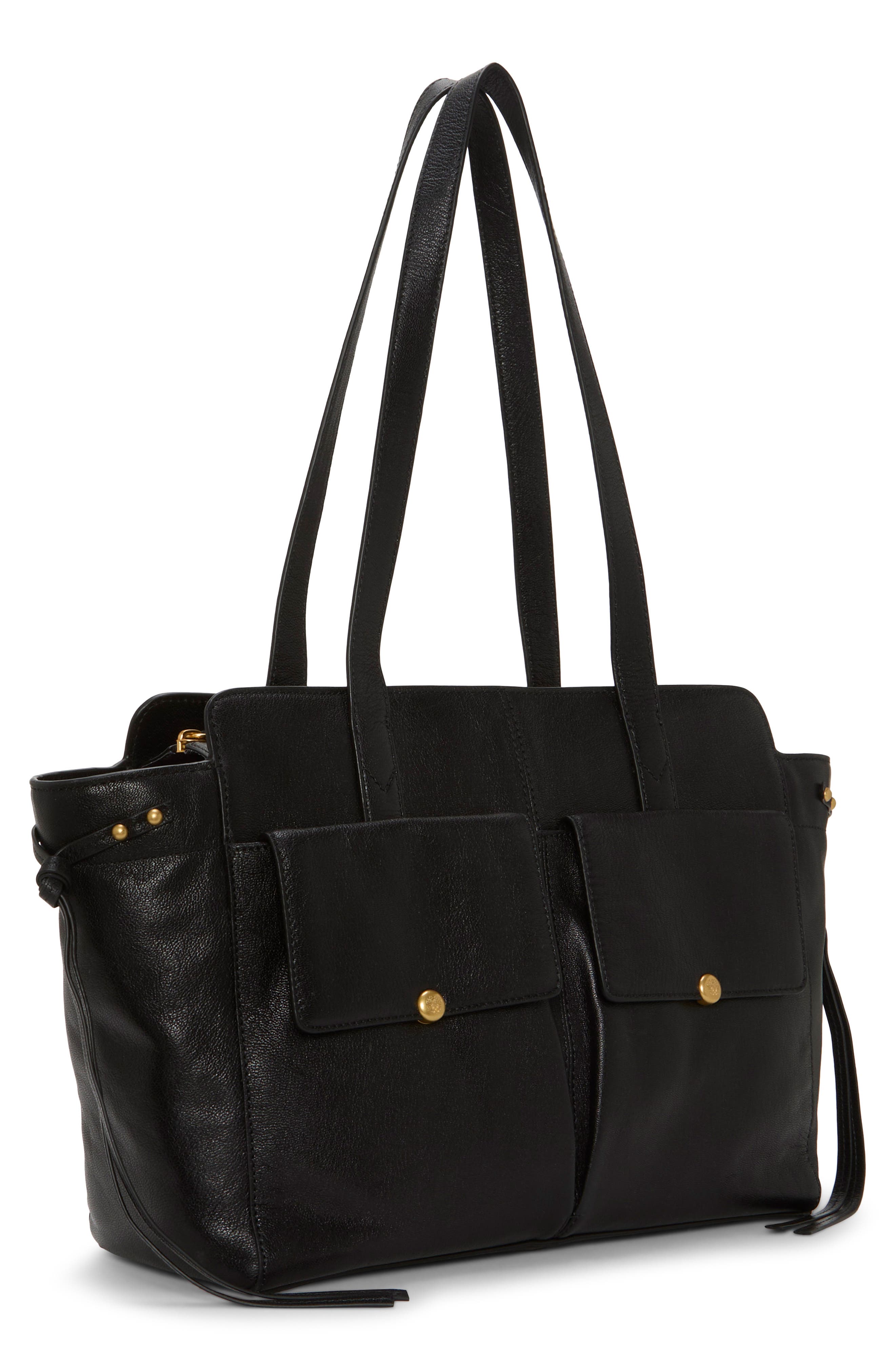 Vince Camuto Carly Leather Tote, Alternate, color, Black
