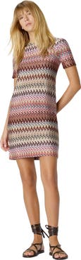 Missoni Half-sleeved Dress In Zigzag Viscose Blend