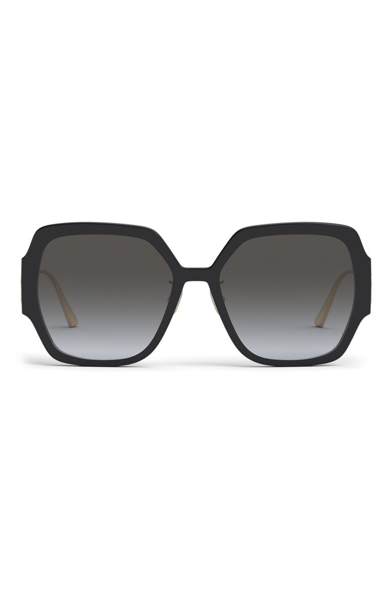 30Montaigne S6U 58MM Square Sunglasses, Main, color, SHINY BLACK / GRADIENT SMOKE