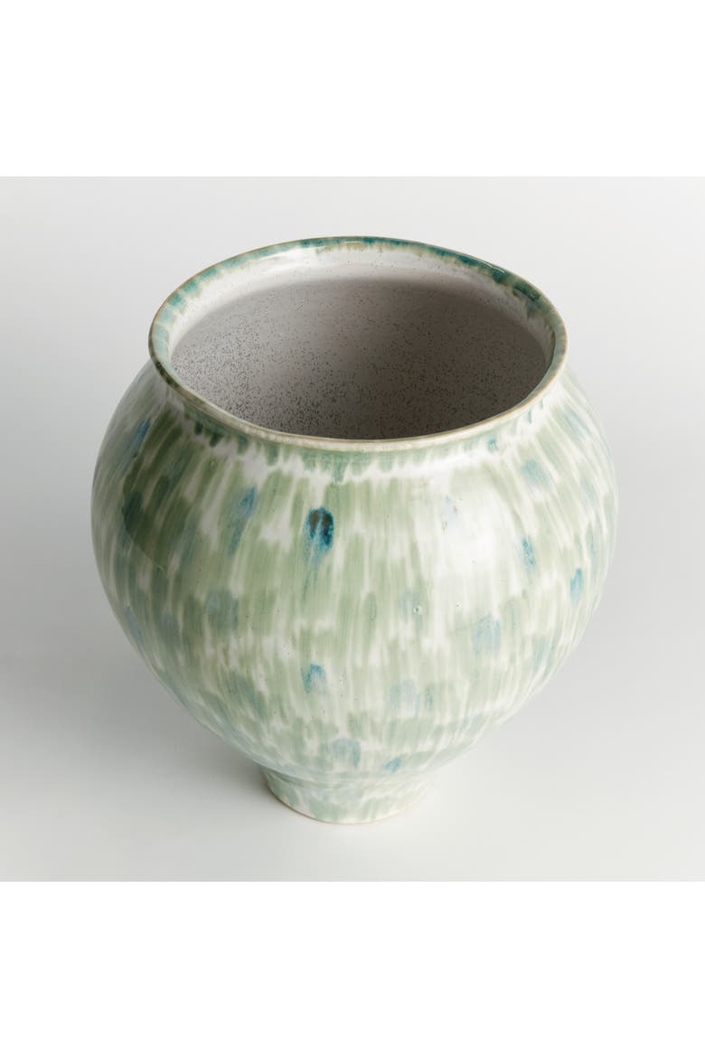Brosse Grande Vase Large - Hand Painted - Green/Blue, Alternate, color, Blue