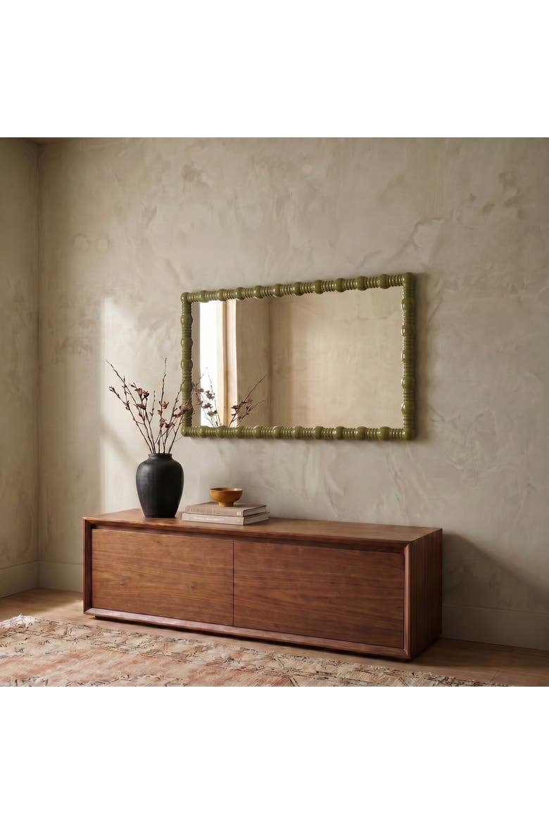Gloss Dowel Wall Mirror, Alternate, color, Green