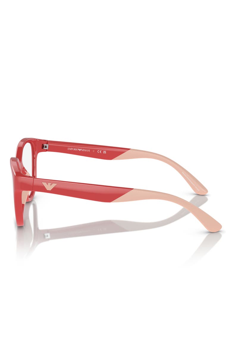 Emporio Armani Kids' 47mm Cat Eye Optical Glasses, Alternate, color, Shiny Coral / Demo Lens