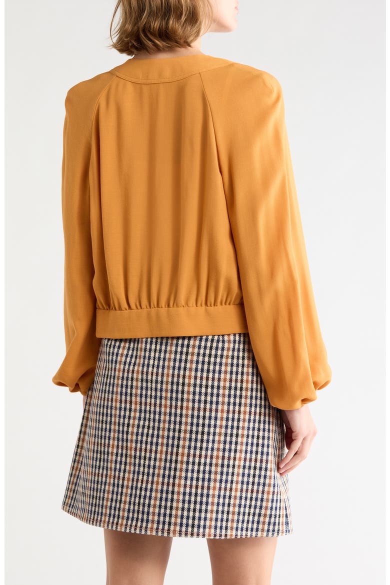 Zip Front Cropped Top, Alternate, color, SAFFRON