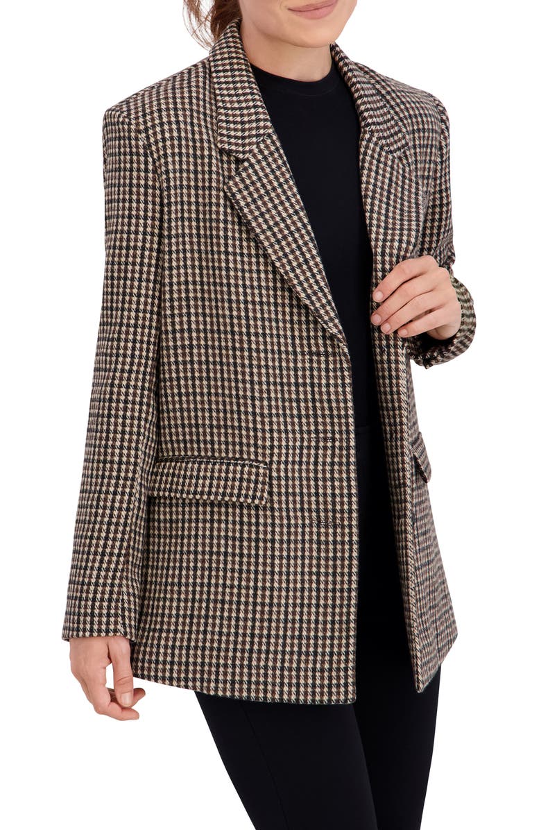 Ookie & Lala Menswear Longline Blazer, Alternate, color, Black/ Brown