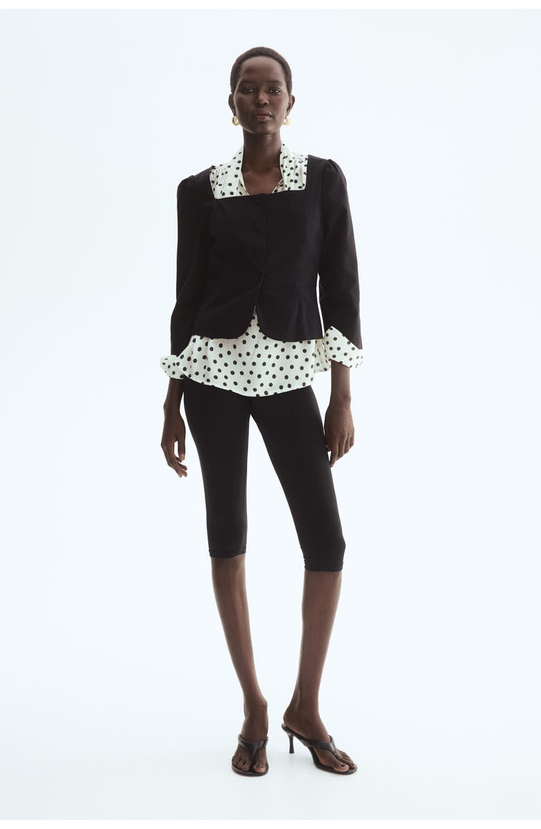 H&M Square-neck Blazer, Alternate, color, Black