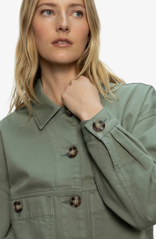 Sanctuary Utility Denim Shacket Jacket In Dark Spruce