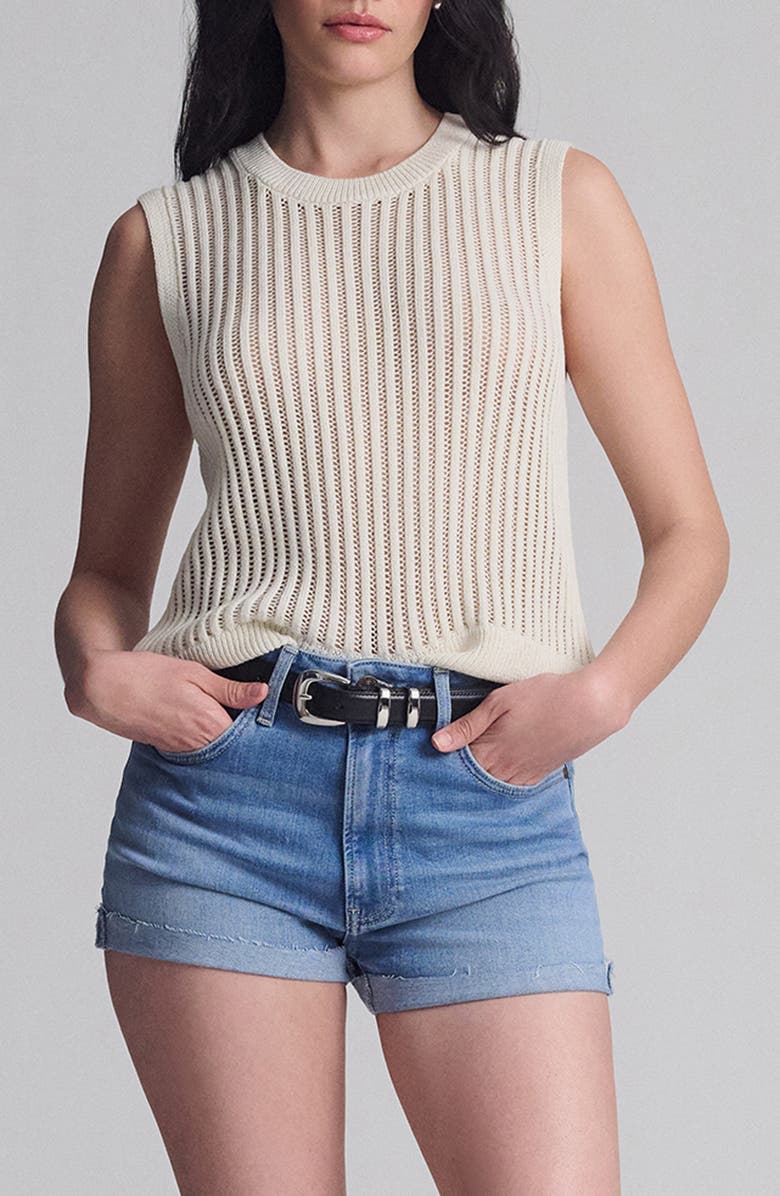 Mavi Jeans Cotton Blend Sweater Vest, Main, color, Coconut Milk