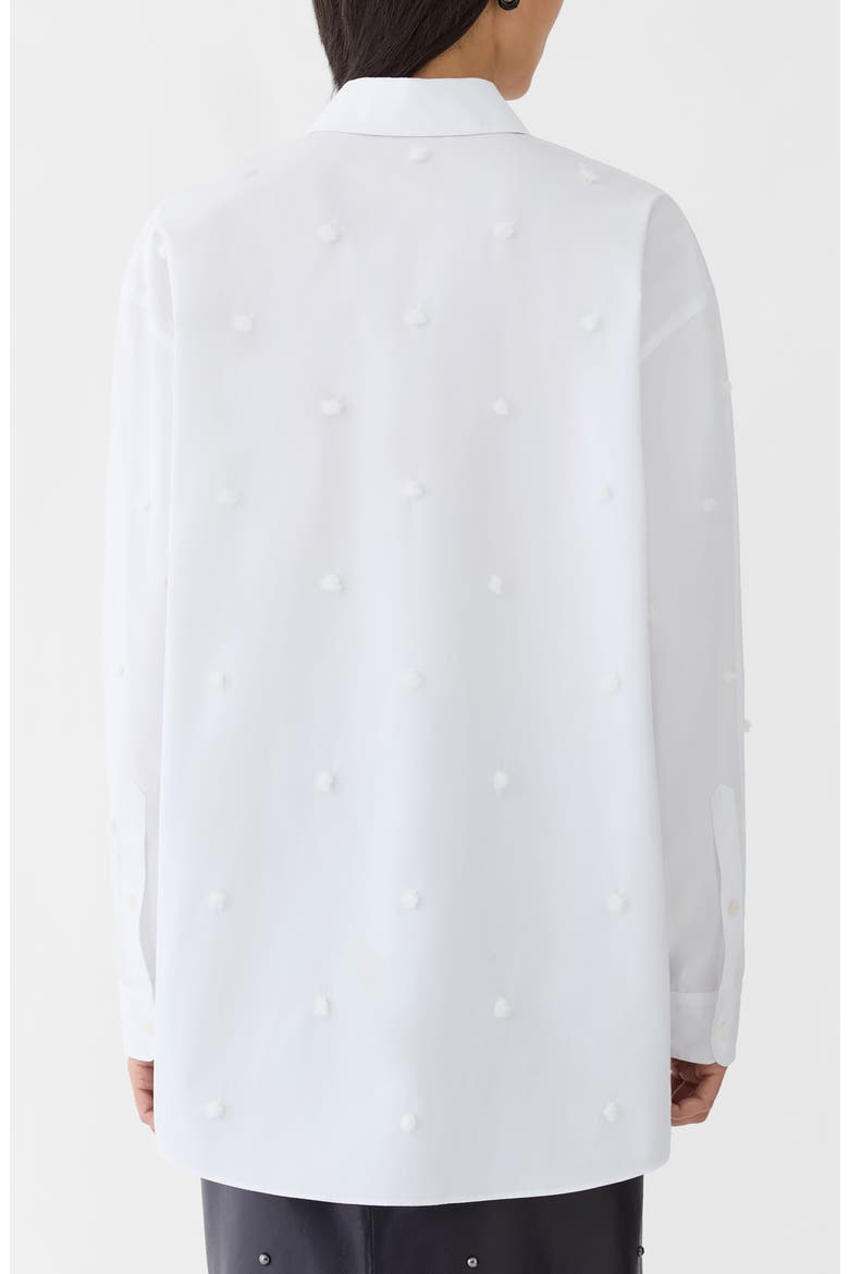 Hand Embroidered Oversized Cotton Shirt, Alternate, color, WHITE