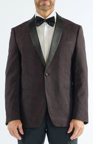SAVILE ROW CO Paisley Jacquard Evening Jacket