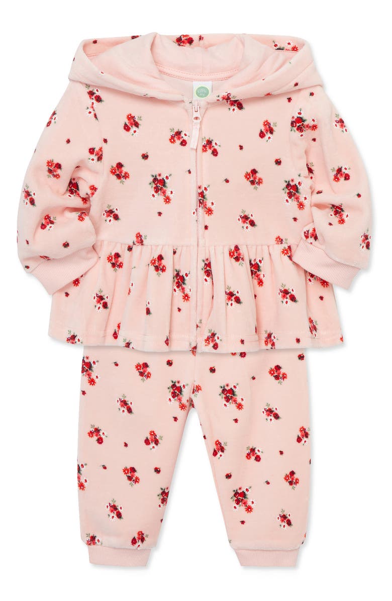 Little Me Rose Fleece Hoodie & Joggers Set, Alternate, color,