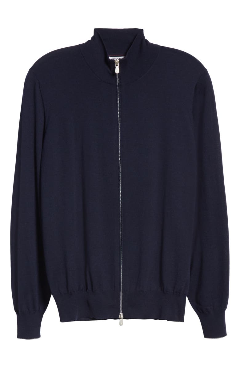 Brunello Cucinelli Fine Gauge Wool & Cashmere Zip Cardigan, Alternate, color,