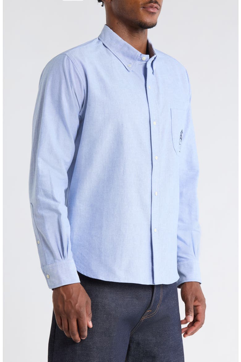 x Brooks Brothers California Selvedge Oxford Button-Down Shirt, Alternate, color, BLUE