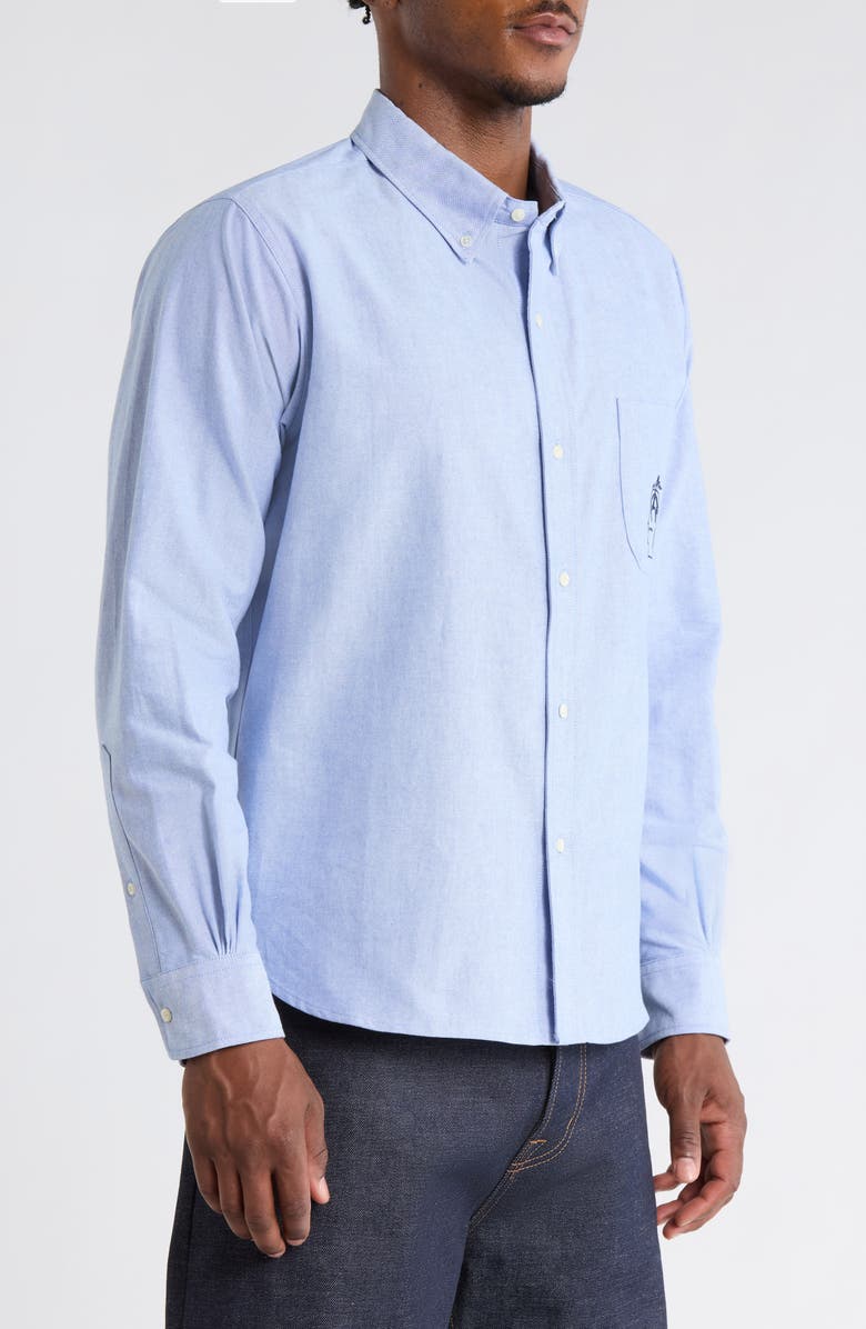 Brain Dead x Brooks Brothers California Selvedge Oxford Button-Down Shirt, Alternate, color, Blue