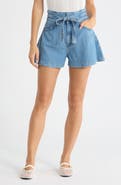 PAIGE Mathilda Paperbag Waist Denim Shorts