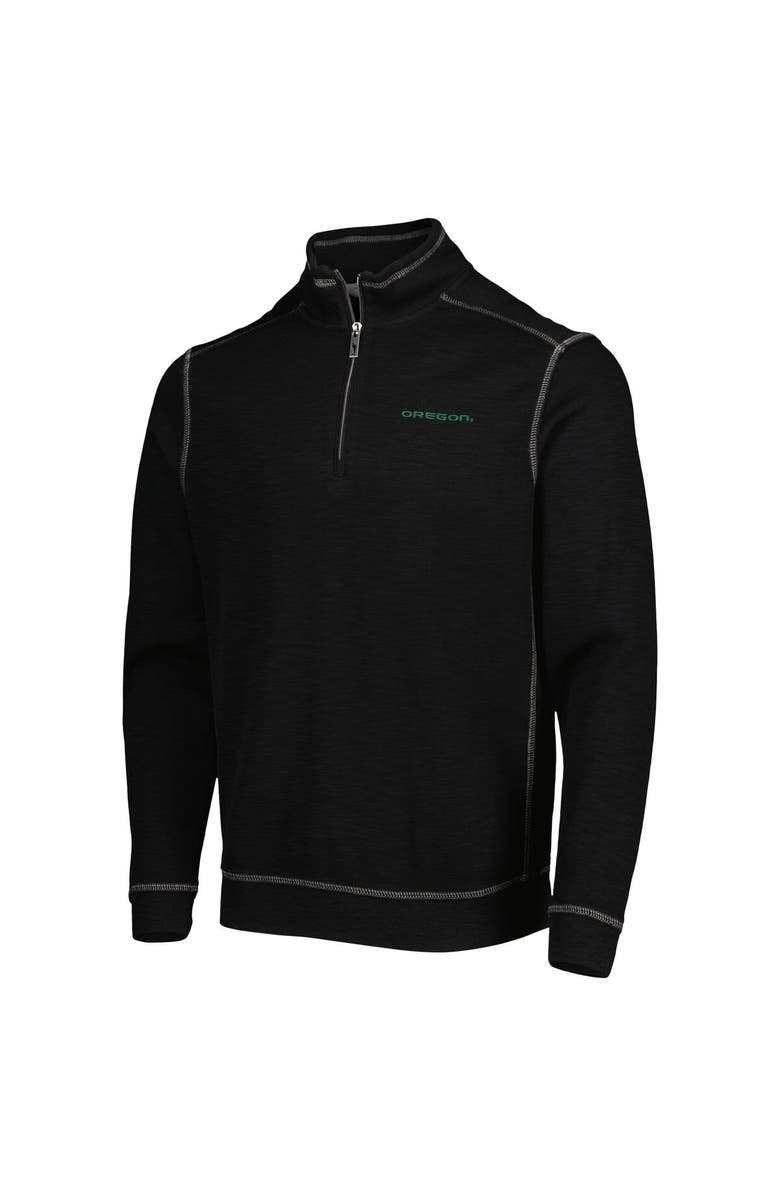 Tommy Bahama Men's Tommy Bahama Black Oregon Ducks Sport Tobago Bay Tri-Blend Mock Neck Half-Zip Jacket, Alternate, color, 