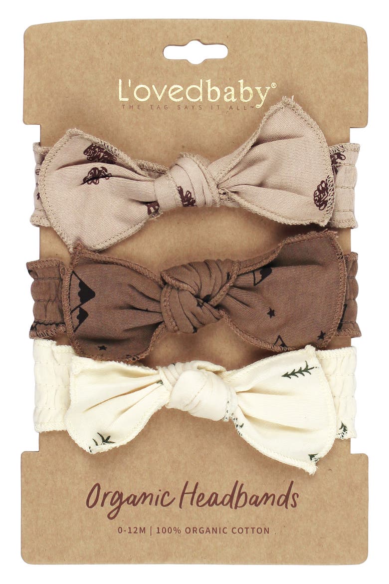 Assorted 3-Pack Bow Organic Cotton Headbands, Main, color, PINE & PEAK