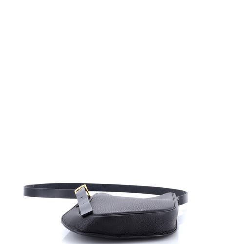 Pre-owned Hermes  Hermes Perspective Cavaliere Bag Togo And Vache Hunter 28 In Black