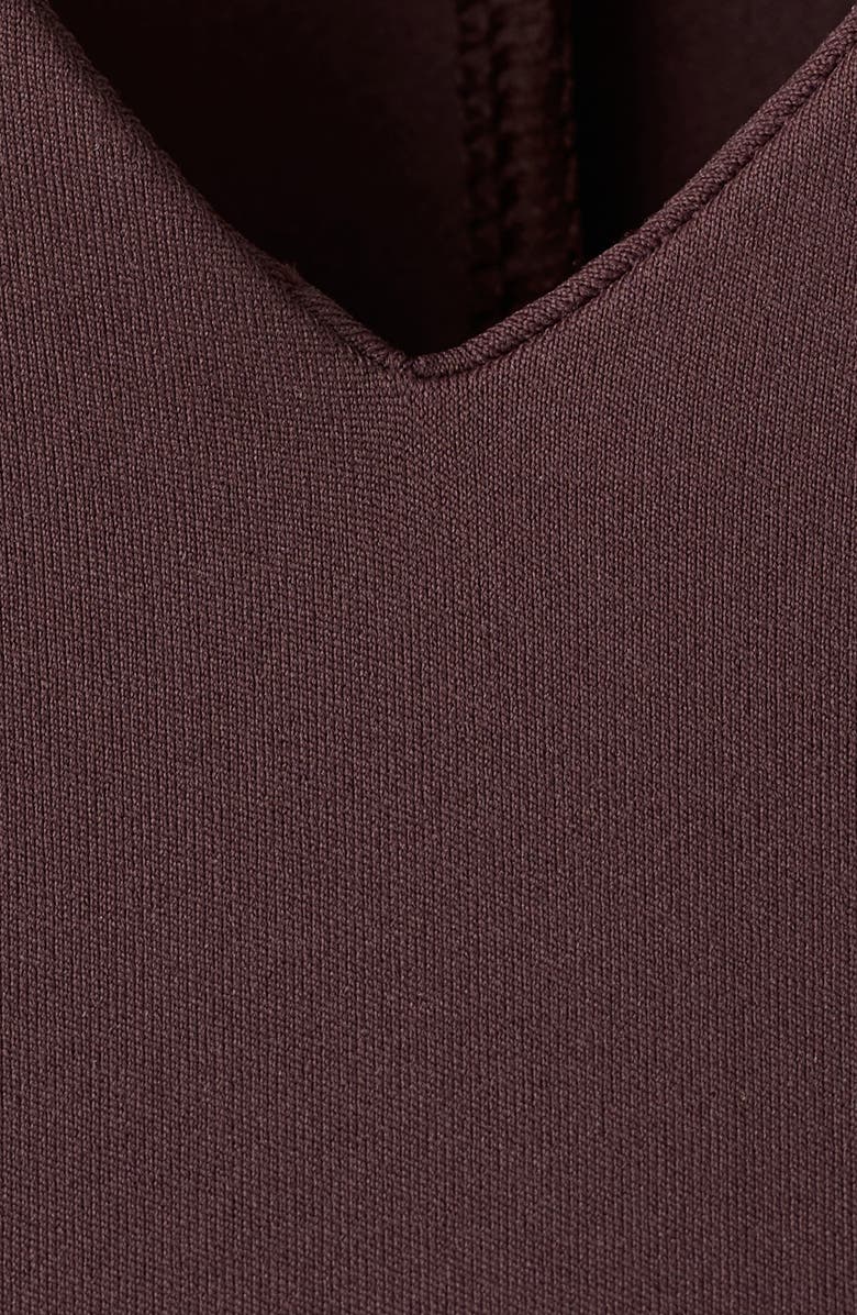 MANGO Sleeveless V-Neck Dress, Alternate, color, Burgundy