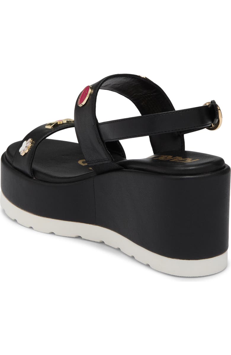 KARL LAGERFELD PARIS Cleome Slingback Platform Wedge Sandal, Alternate, color, Black