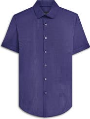 Bugatchi Miles OoohCotton® Confetti Print Short Sleeve Button-Up Shirt