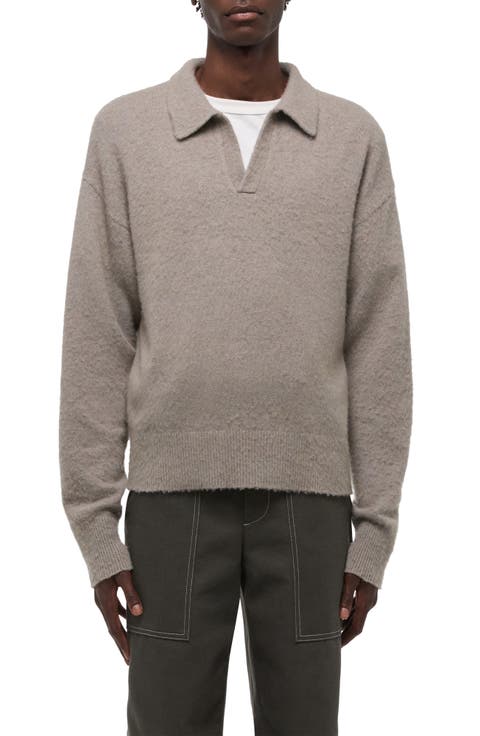 Brushed Wool & Cashmere Polo Sweater