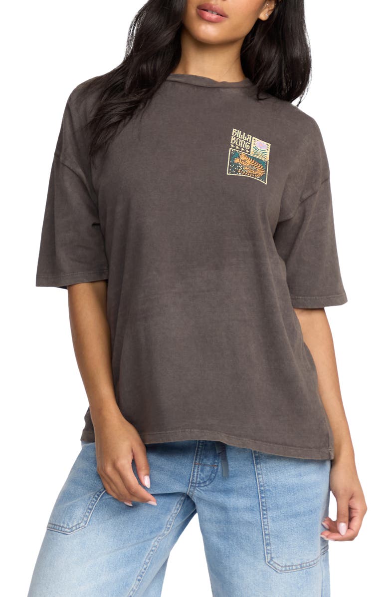 Billabong Daydream Away Cotton Graphic T-Shirt, Main, color, Off White / Brown