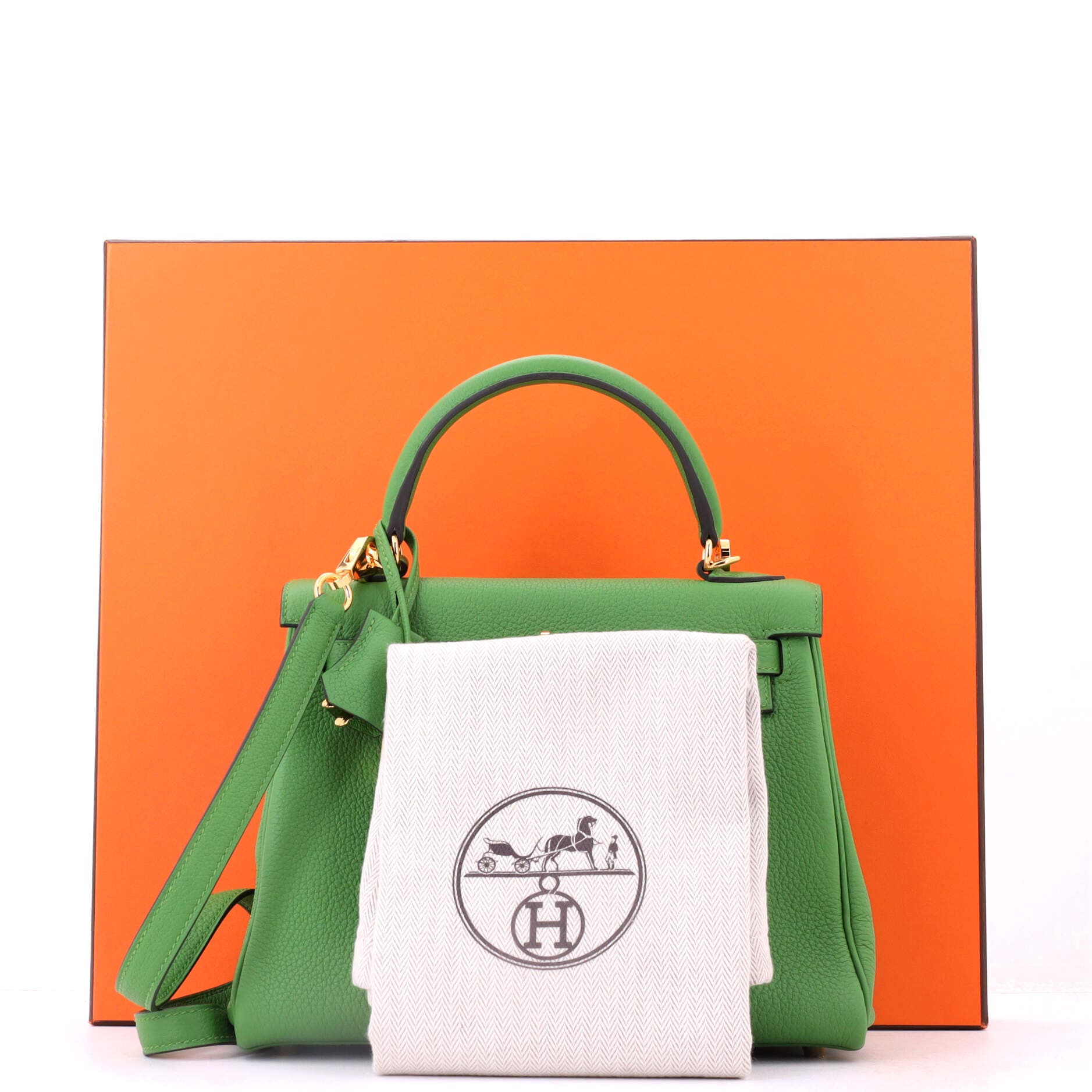 Kelly Handbag Green Togo with Gold Hardware 25, Alternate, color, Vert Yucca