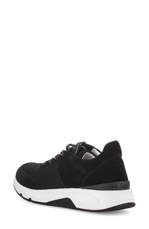Gabor 63.334 Mixed Media Sneaker In Black