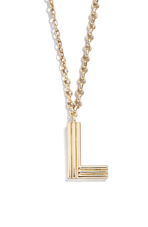Oversize Etched Letter Initial Pendant Necklace