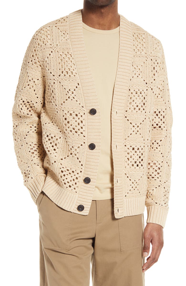 Vince Crochet Cardigan, Main, color,