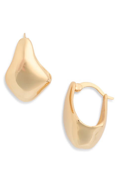 Elise Polished Huggie Hoop Earrings
