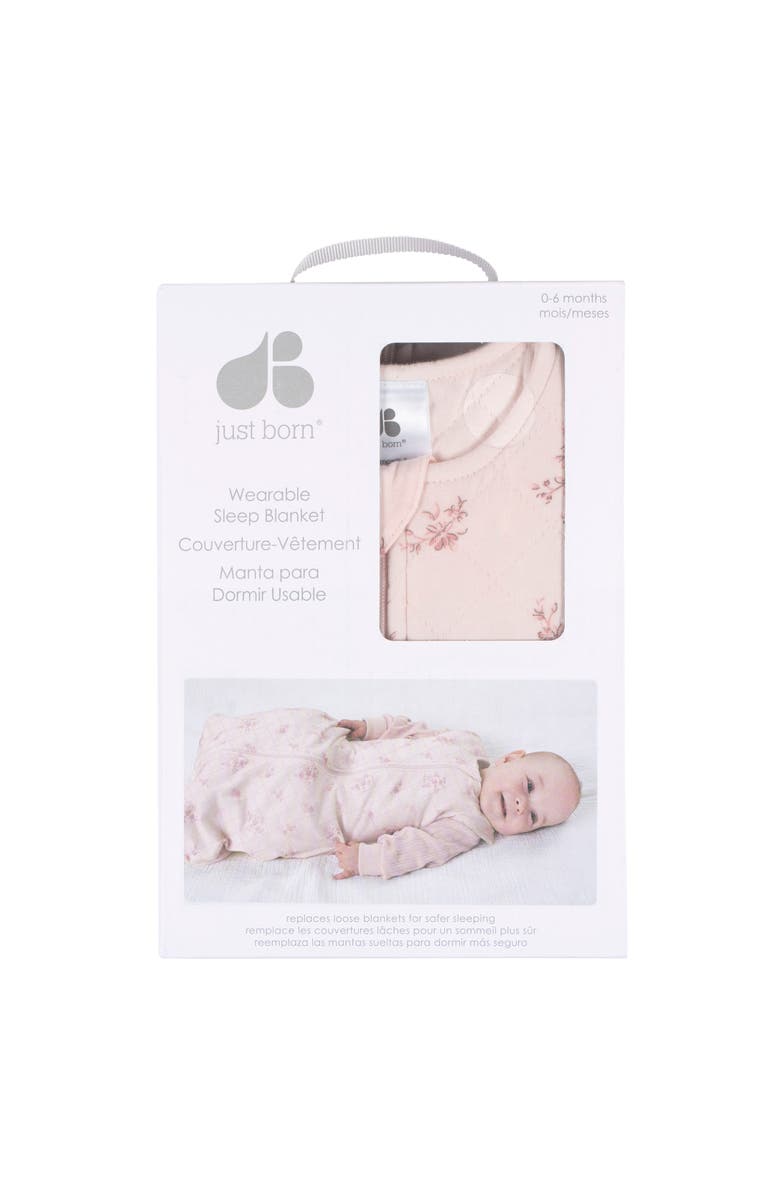 Just Born Pink Sleeveless Wearable Blanket, Alternate, color, Floral