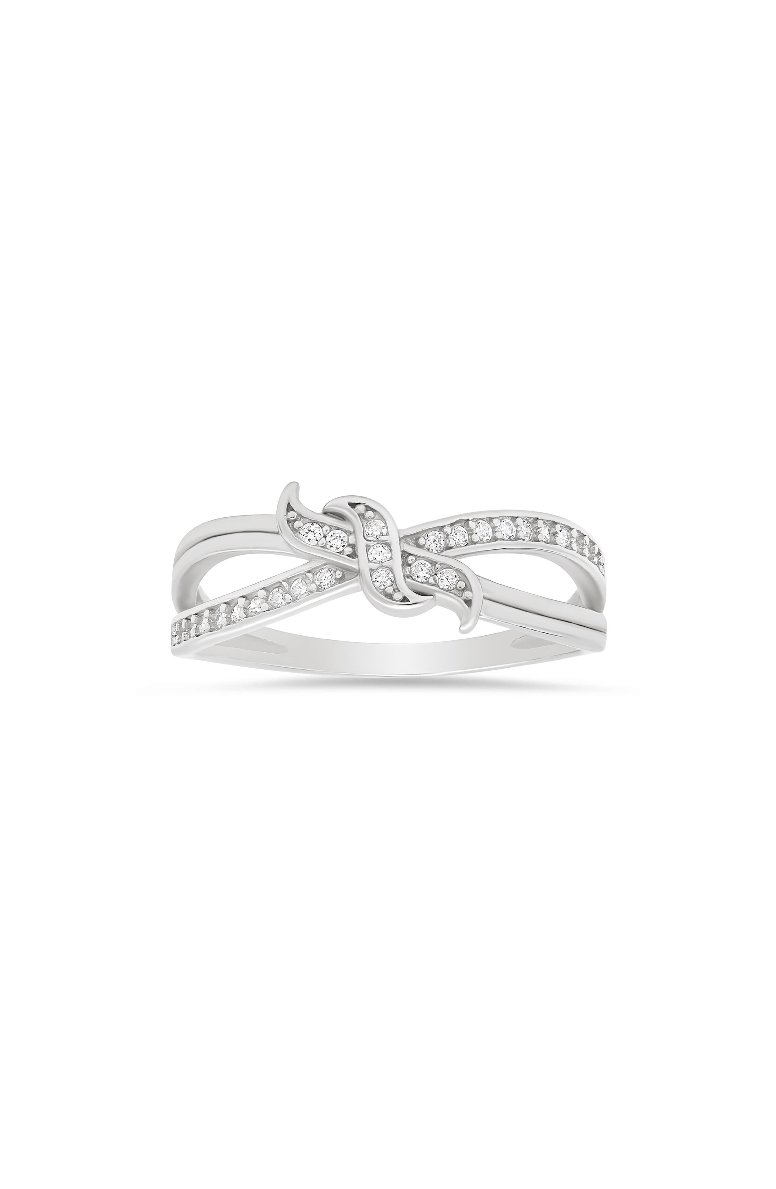 Queen Jewels Sterling Silver CZ Love Knot Ring