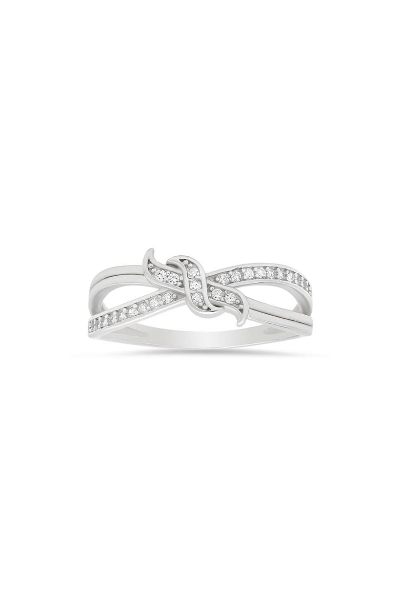 Queen Jewels Sterling Silver CZ Love Knot Ring, Main, color, 
