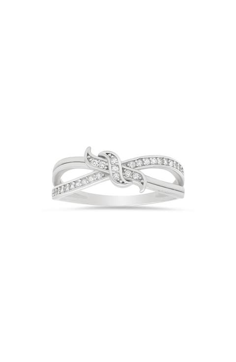 Sterling Silver CZ Love Knot Ring