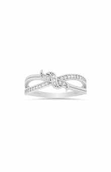 Queen Jewels Sterling Silver CZ Love Knot Ring