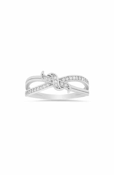 Queen Jewels Sterling Silver CZ Love Knot Ring
