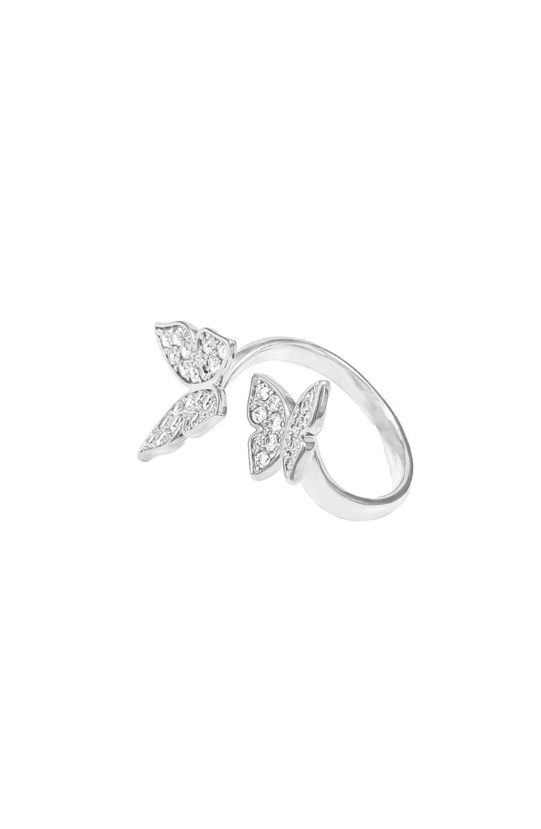 Bearfruit Jewelry Butterfly Statement Adjustable Ring, Alternate, color, Silver