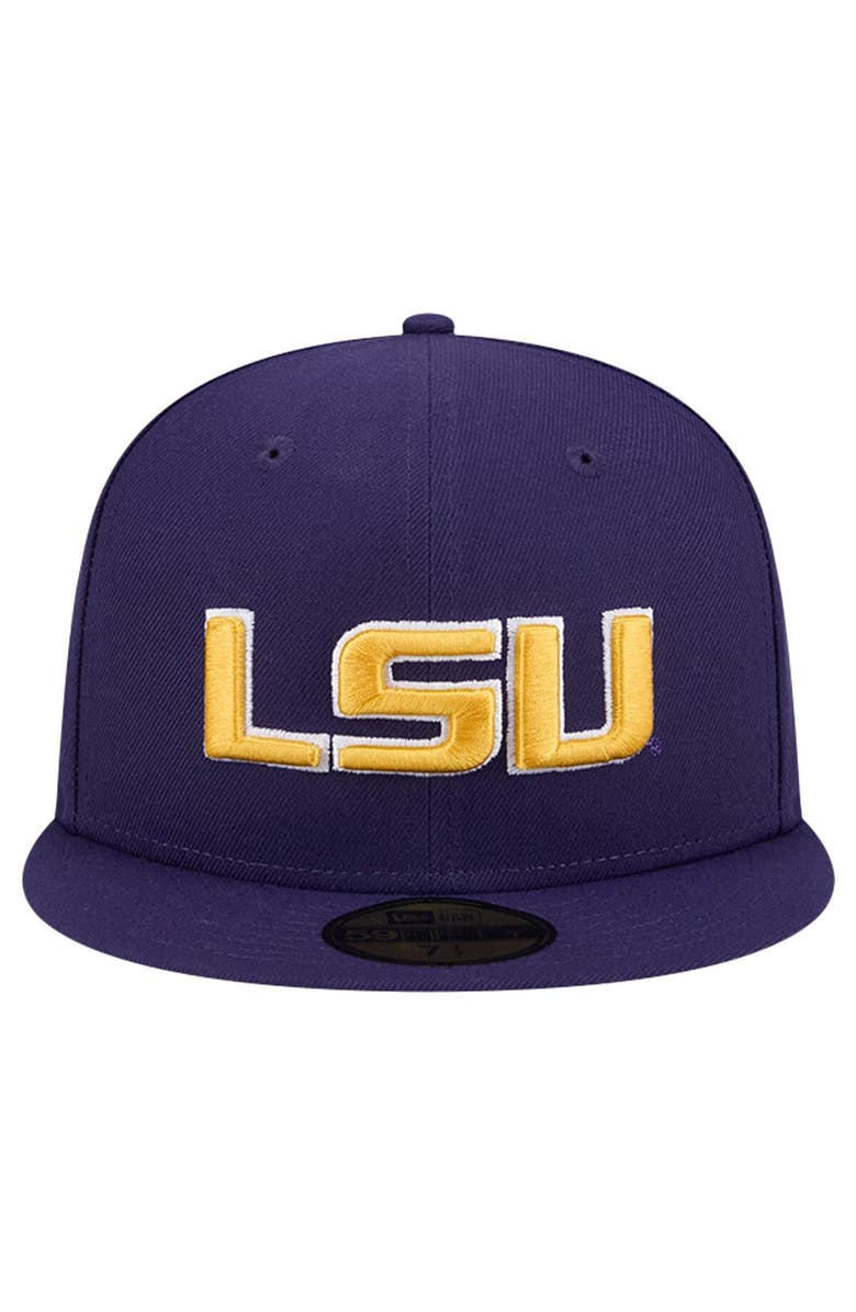 New Era Men's New Era Purple  LSU Tigers Throwback 59FIFTY Fitted Hat, Alternate, color, 