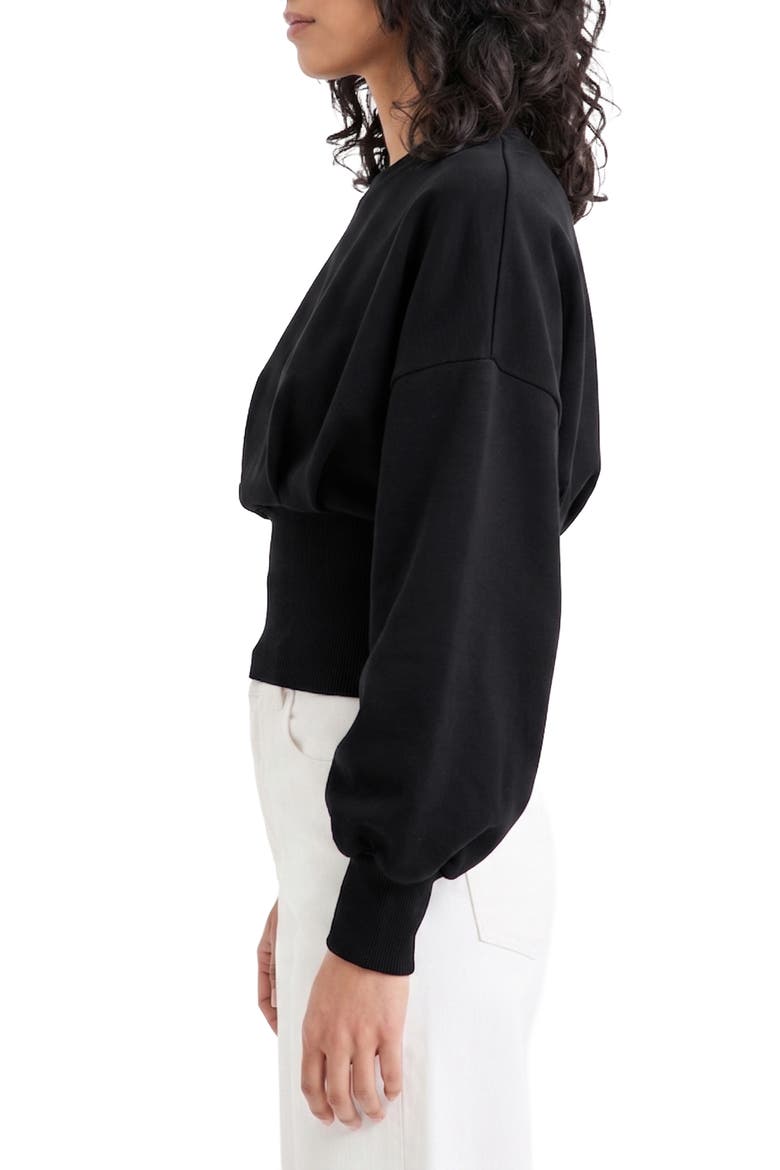 Maris Stretch Cotton Sweatshirt, Alternate, color, BLACK
