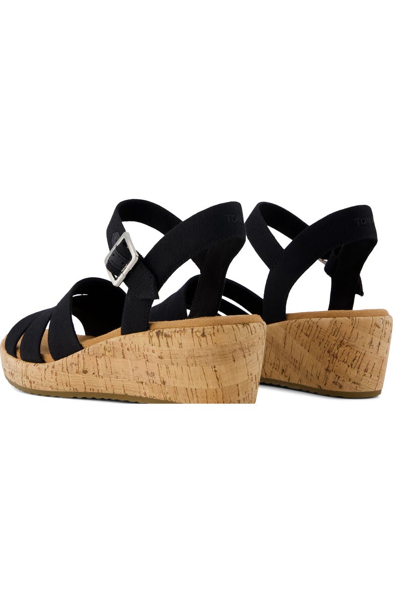 TOMS Julis Ankle Strap Platform Wedge Sandal, Alternate, color, Black