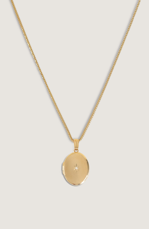 Kinn Maison Oval Locket Necklace In Gold - Micro Rolo Chain