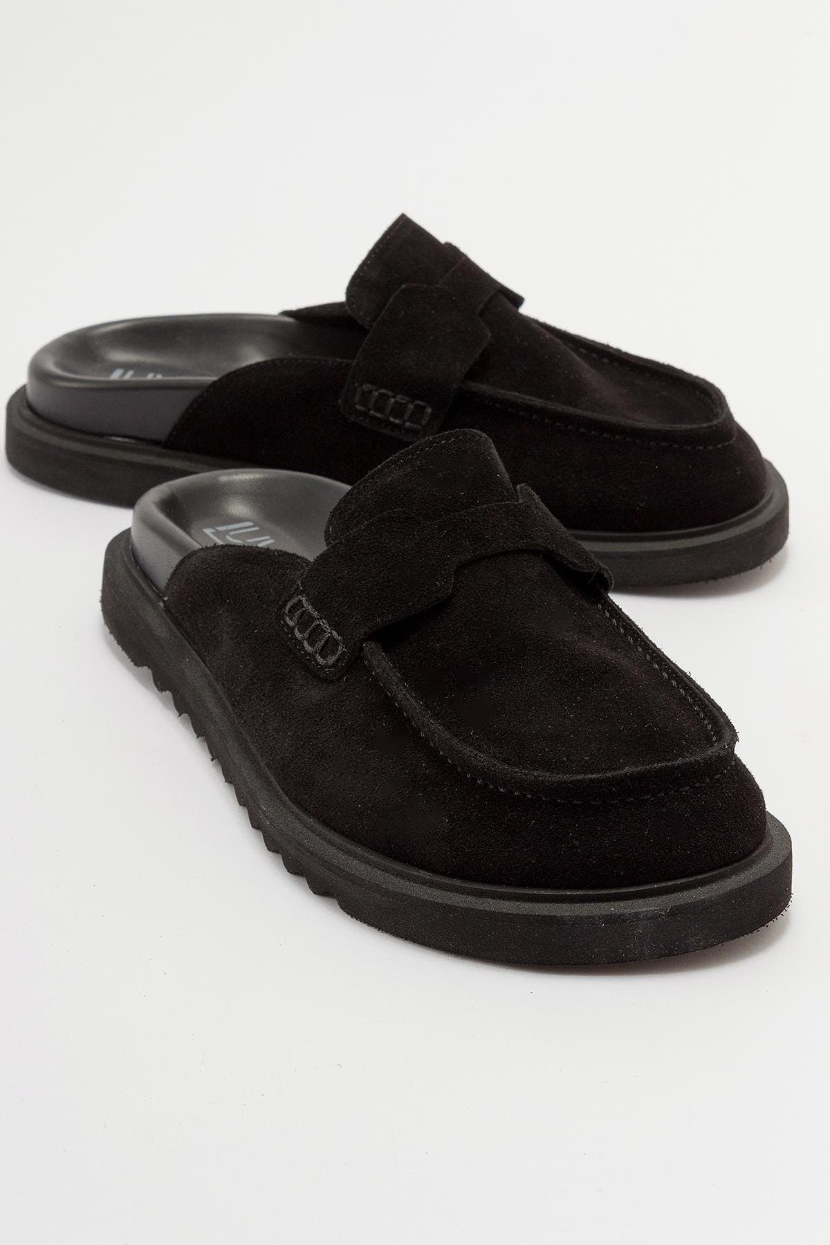 Forever & Always Shoes Laven Suede Leather Clogs, Alternate, color, Black Suede Leather