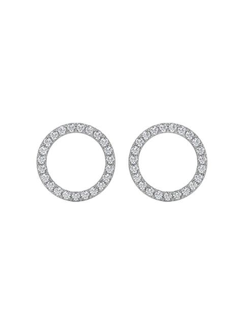 1/4Ct Circle Diamond Earrings in White, Yellow, or Gold Lab Grown